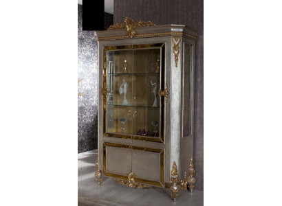 Vitrinen Glas Schrank Vitrine Wohnzimmer Holz Anrichte Italienischer Stil